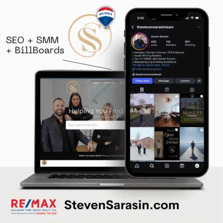 Steven Sarasin real estate website on laptop and phone