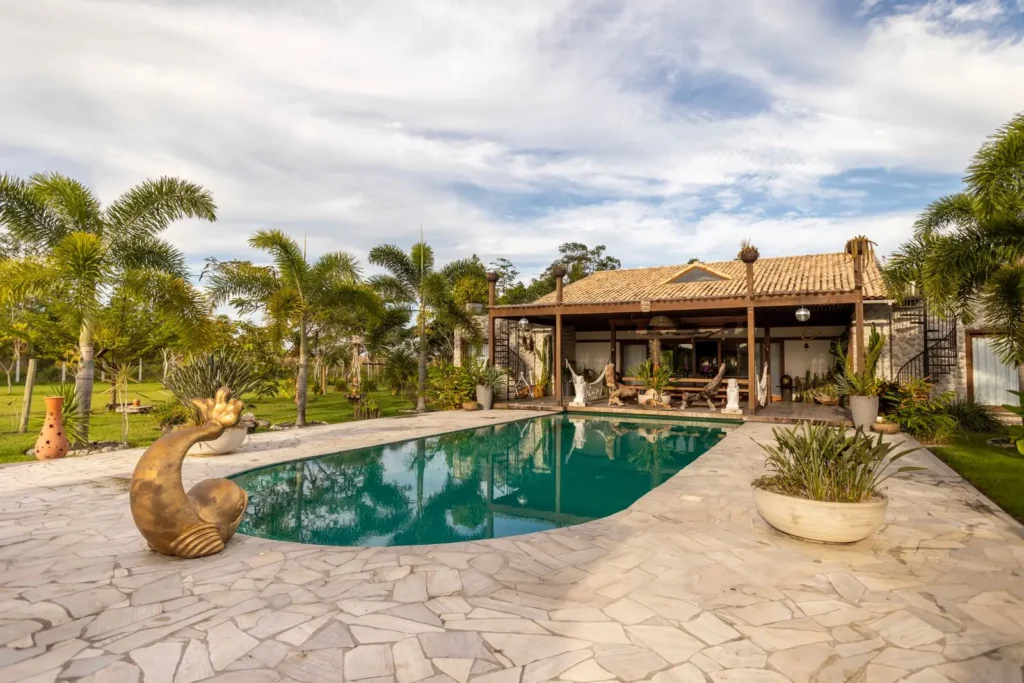 Elegant tropical villa with poolside oasis