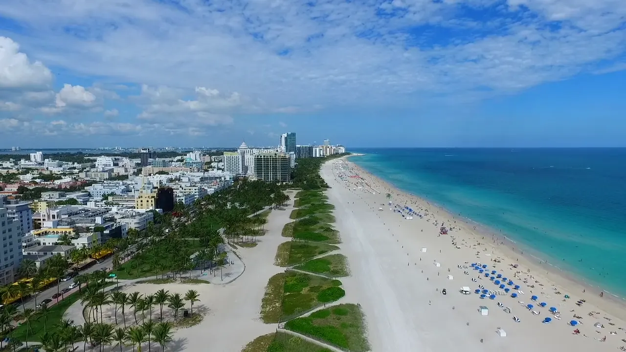 Aerial view of Miami Beach