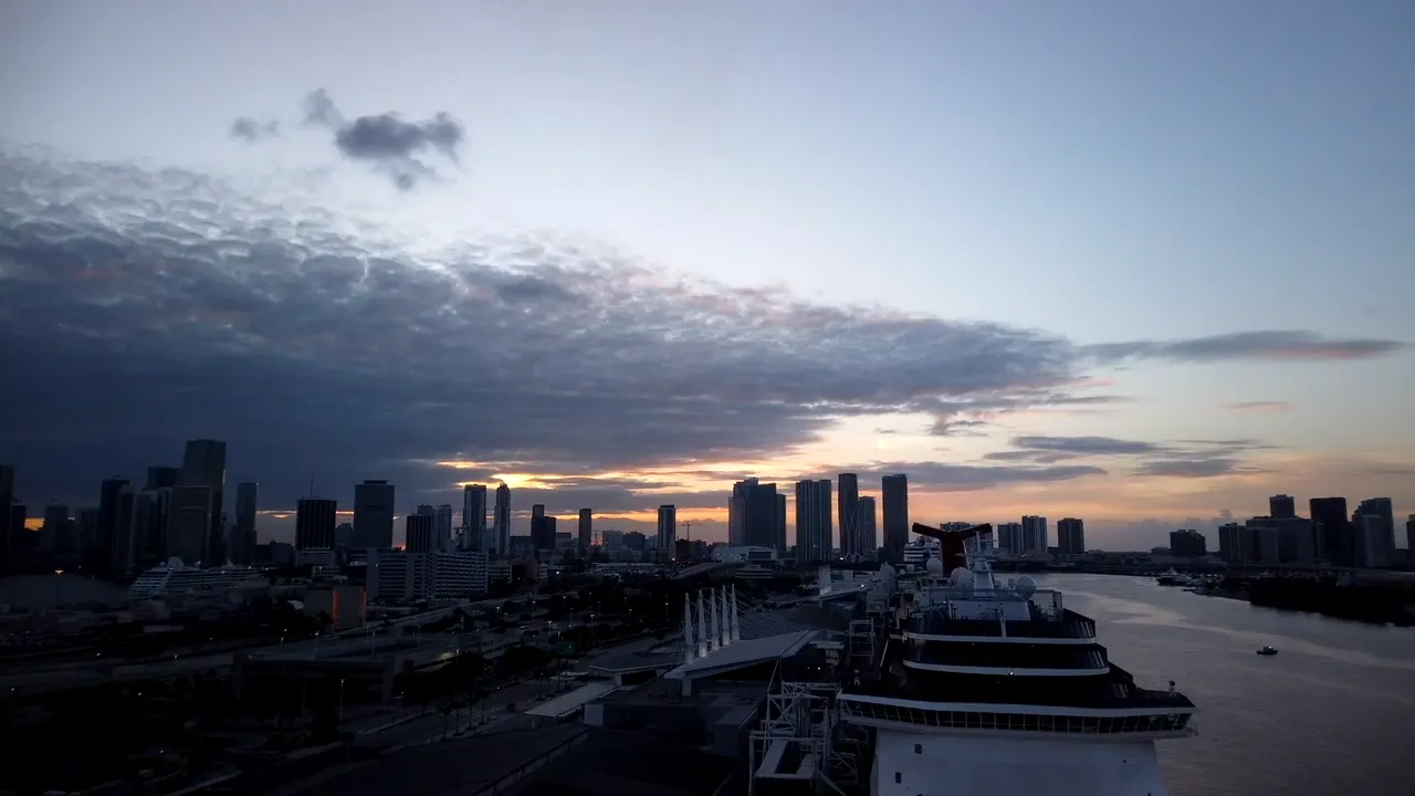 Miami skyline at golden hour